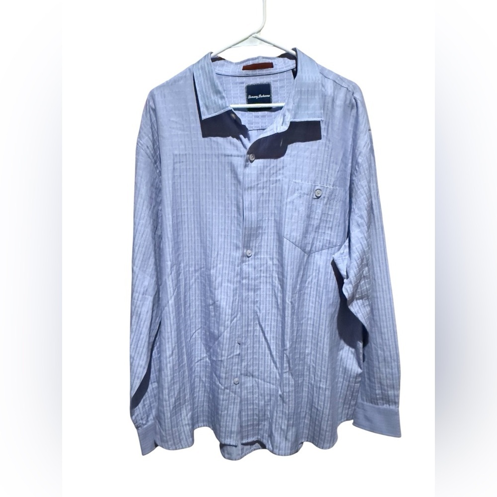 Tommy Bahama Light Blue Casual Button Down Shirt/ XXL/ Silk Blend/ Like NEW